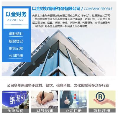 財務記賬-內蒙古以金財務-財務記賬報表